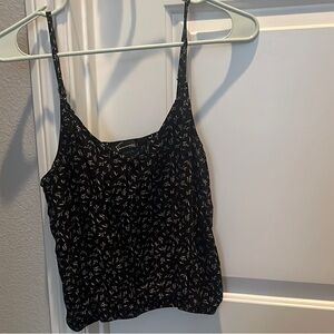 Black and White Fitted Crop Camisole
